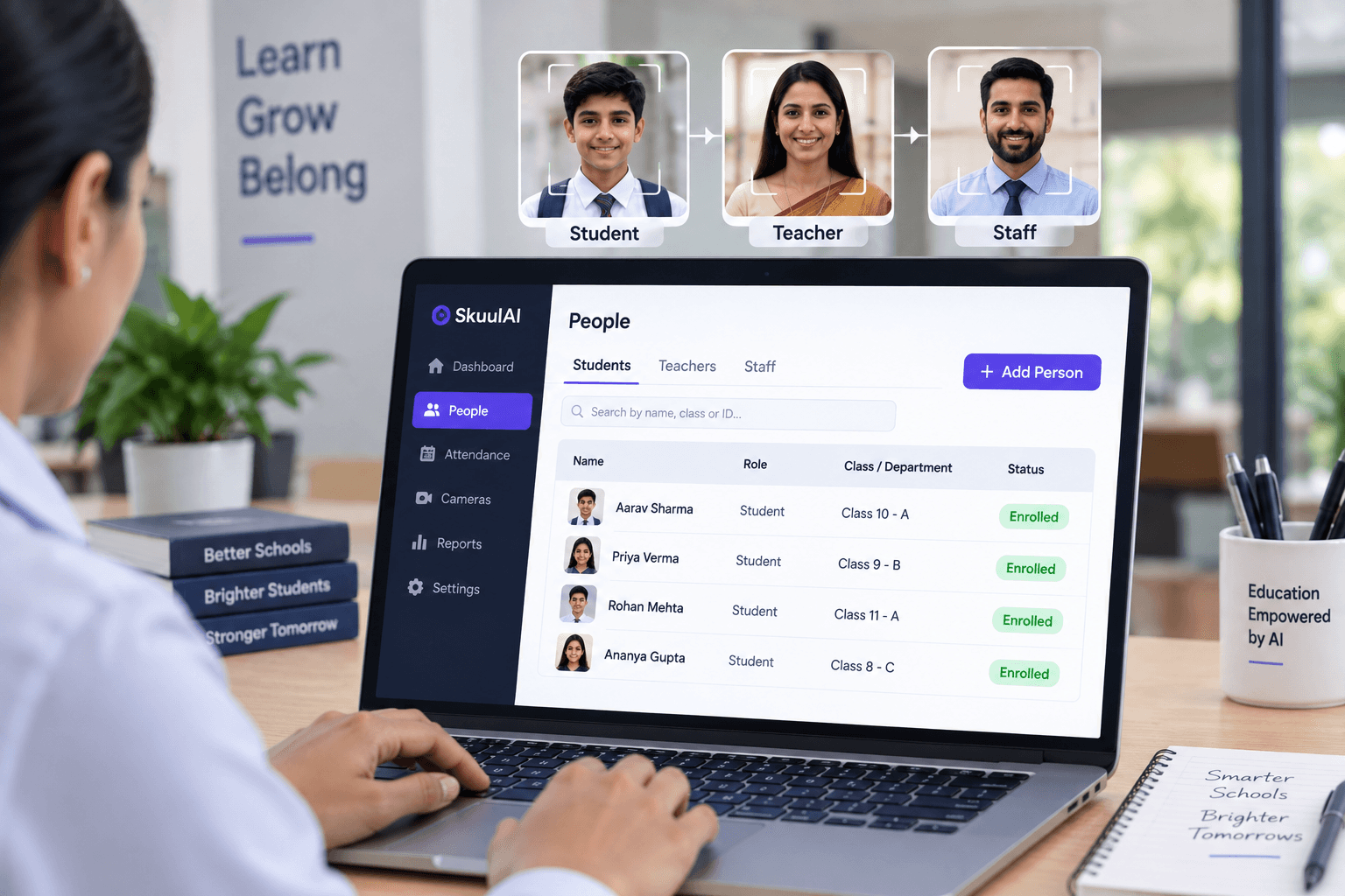 Enroll students and staff into SkuulAI recognition profiles